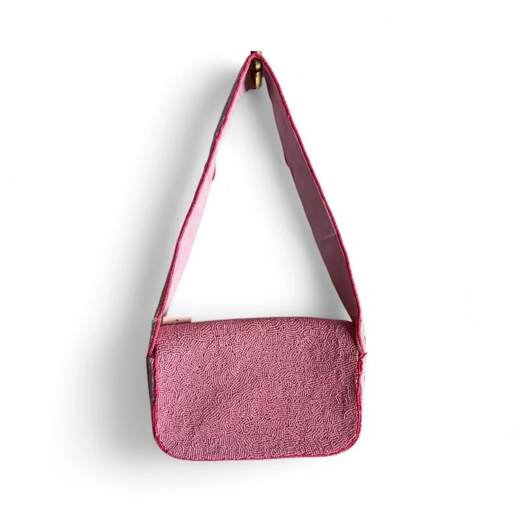 Pink Beaded Shoulder Bag - Picture 4 of 7